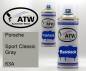 Preview: Porsche, Sport Classic Gray, 63A: 400ml Sprühdose + 400ml Klarlack - Set, von ATW Autoteile West.